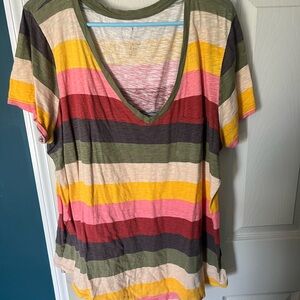 Torrid Striped V-Neck Women's Top